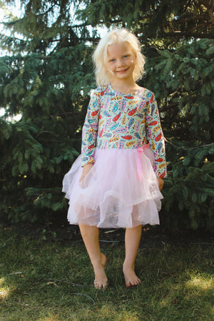 Feather Dress with Pink Tutu
