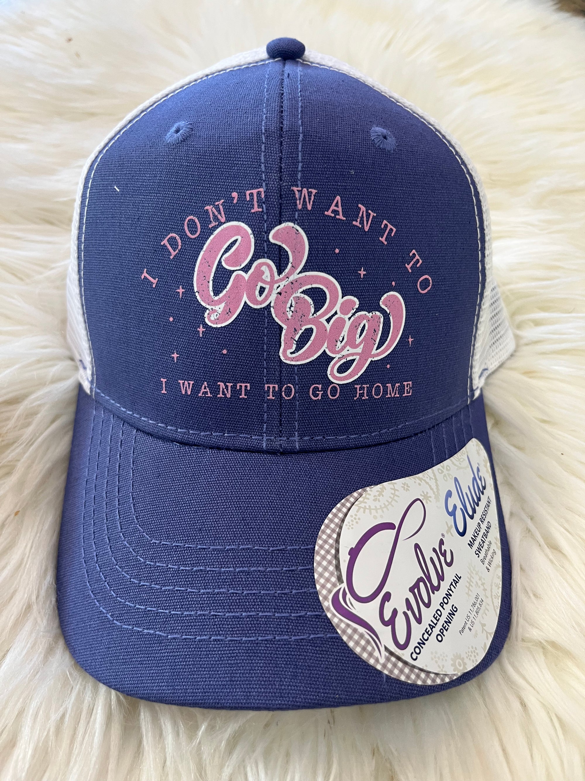 I Don't want to go big i want to go home Blue/White Hat