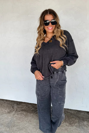 PREORDER- FADED FEELS VNECK PULLOVER