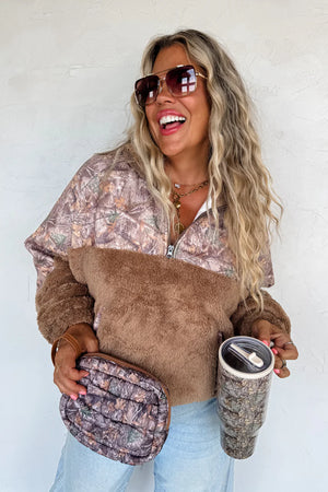 PREORDER- CAMO SHERPA PULLOVER
