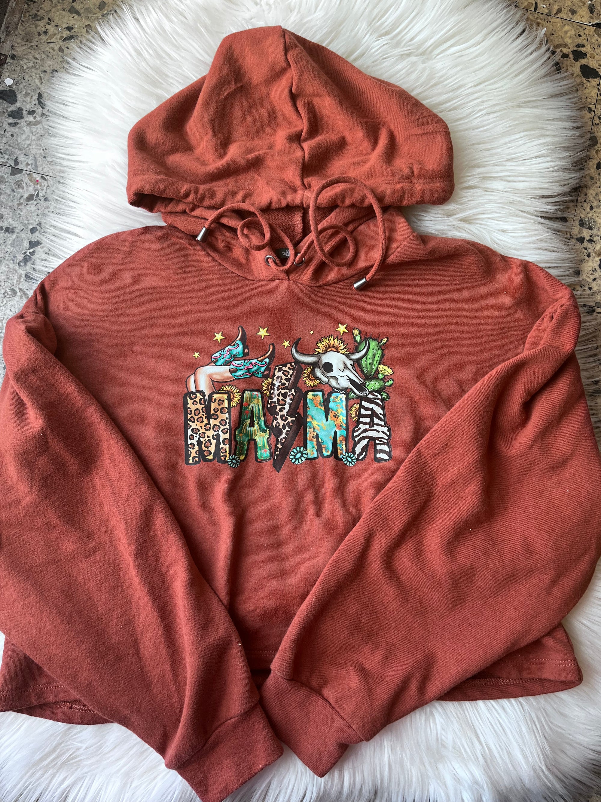 Western Mama Cropped Hoodie