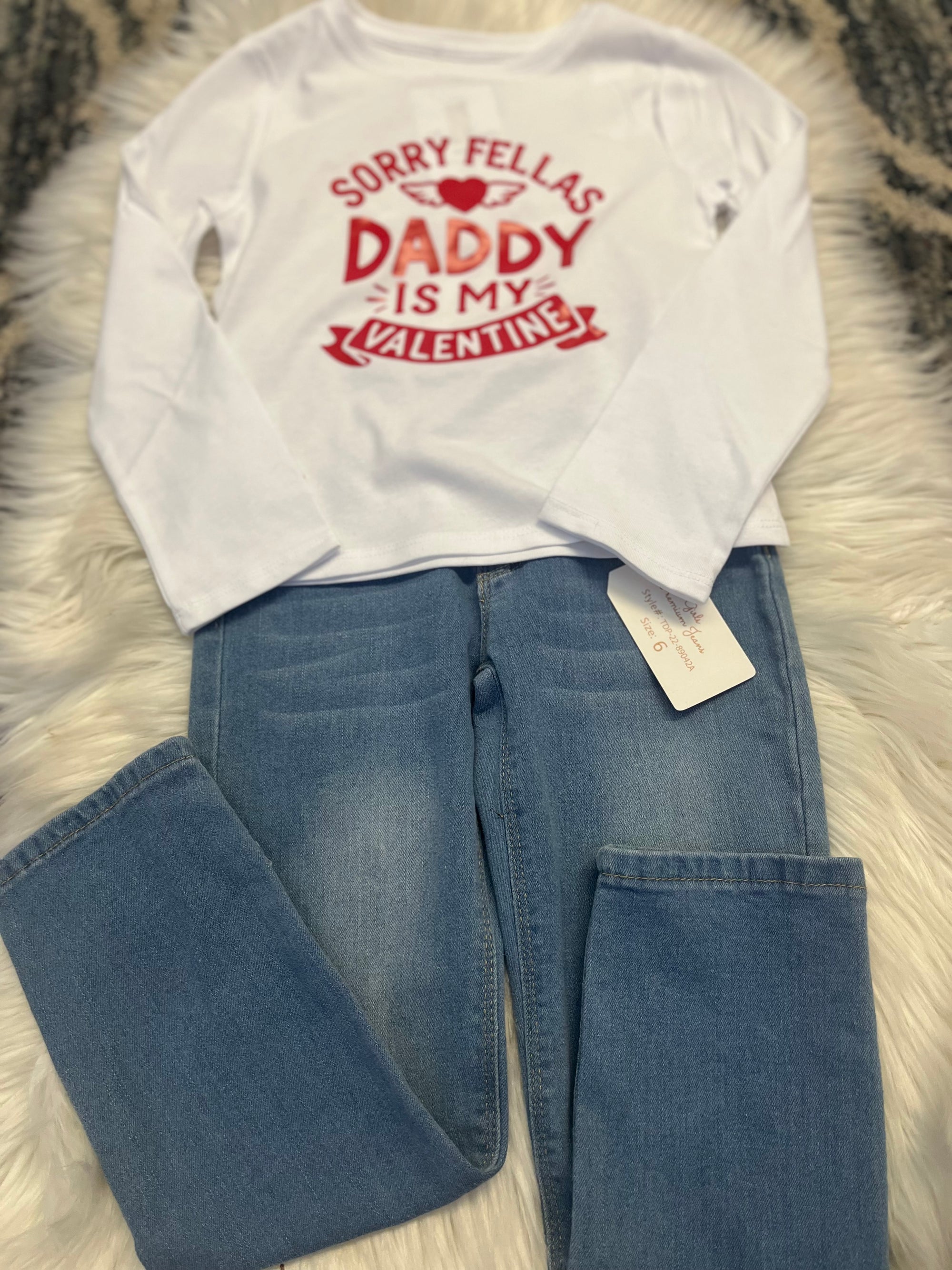 Sorry Fellas, Daddy is my valentine White long sleeve