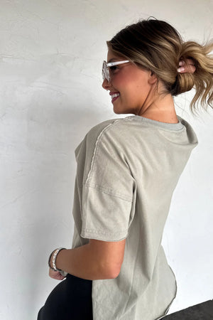 PREORDER- NEW COLORS- JOEY WASHED COTTON BOYFRIEND TEE