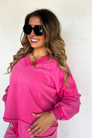 PREORDER- FADED FEELS VNECK PULLOVER