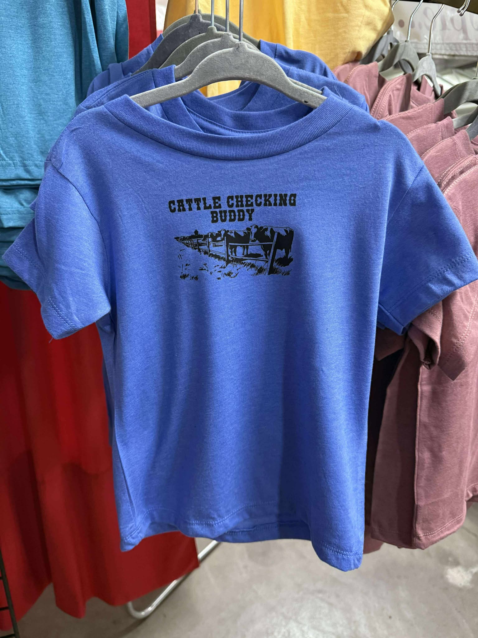 Cattle Checking Buddy-Blue Tshirt