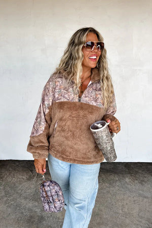 PREORDER- CAMO SHERPA PULLOVER
