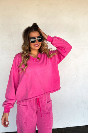 PREORDER- FADED FEELS VNECK PULLOVER