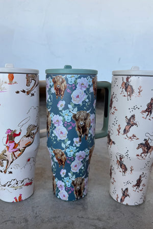 PREORDER- FLORAL & WESTERN STAINLESS STEEL TUMBLER
