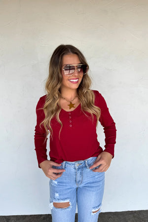 PREORDER- FALL BROOKLYN SNAP HENLEY TOP