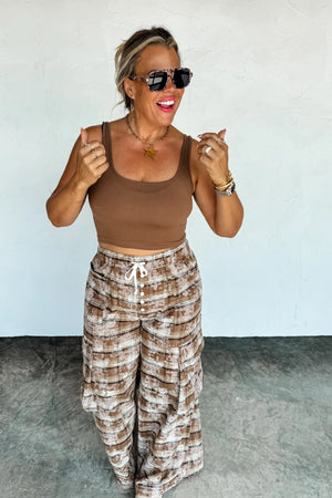PREORDER- PLAID BEHAVIOR WIDE LEG PANTS