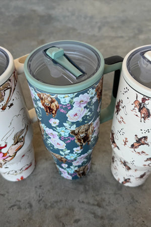 PREORDER- FLORAL & WESTERN STAINLESS STEEL TUMBLER