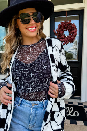 PREORDER- SPOOKY HALLOWEEN MESH TOP