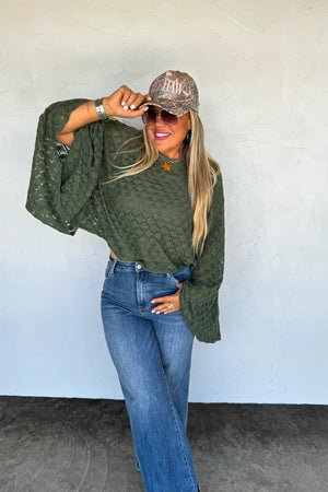 PREORDER- FALL COLORS FREE SPIRIT BELL SLEEVE TOP