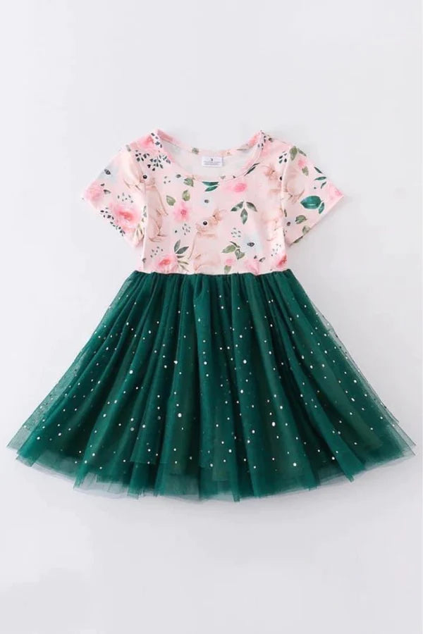 Girls Easter Hunter Green Tulle Dress (pre-order)