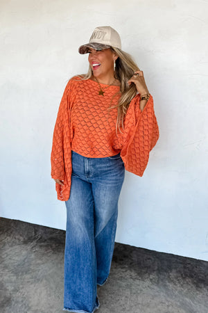 PREORDER- FALL COLORS FREE SPIRIT BELL SLEEVE TOP