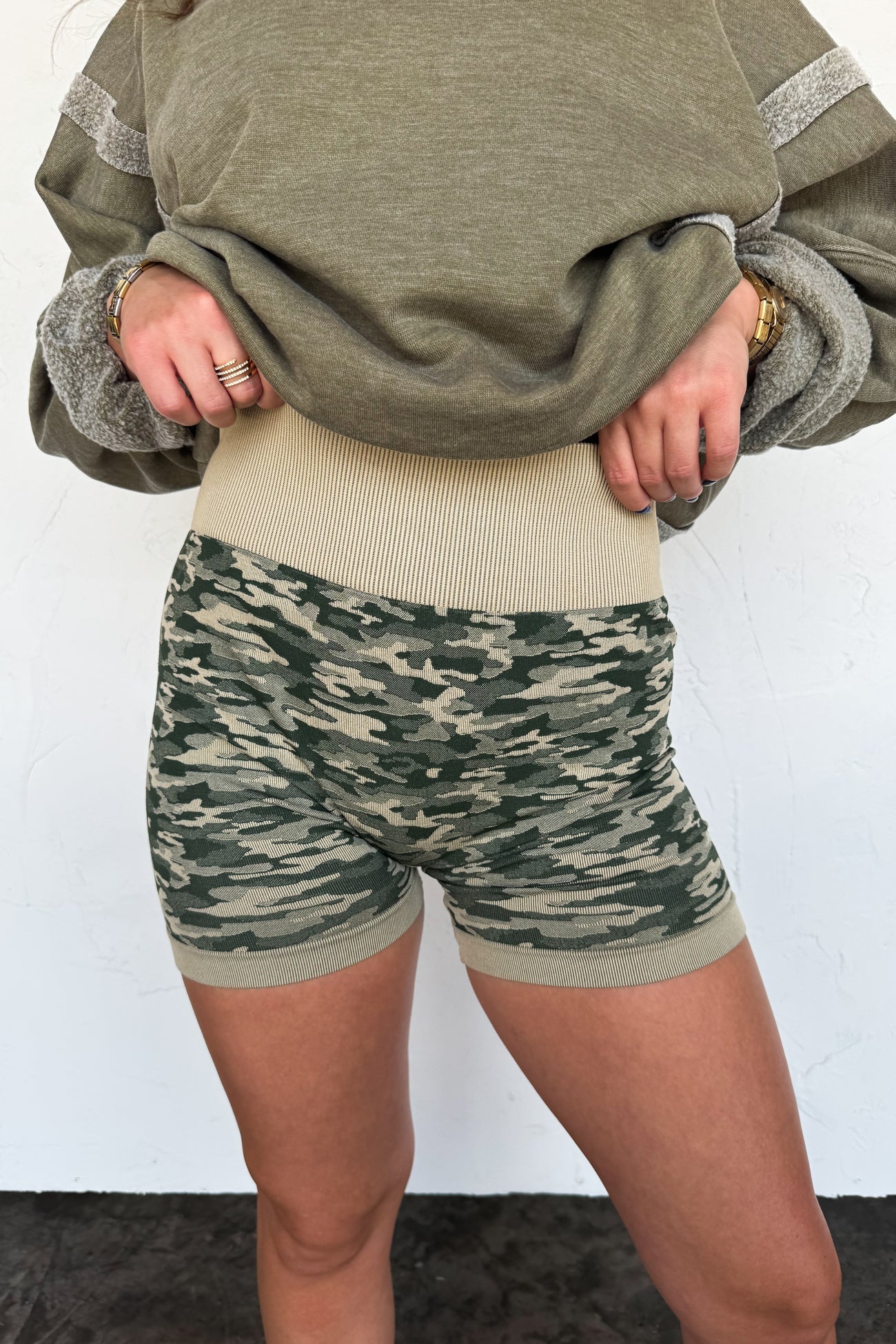 PREORDER- CAMO BRA & BIKER SHORT SET