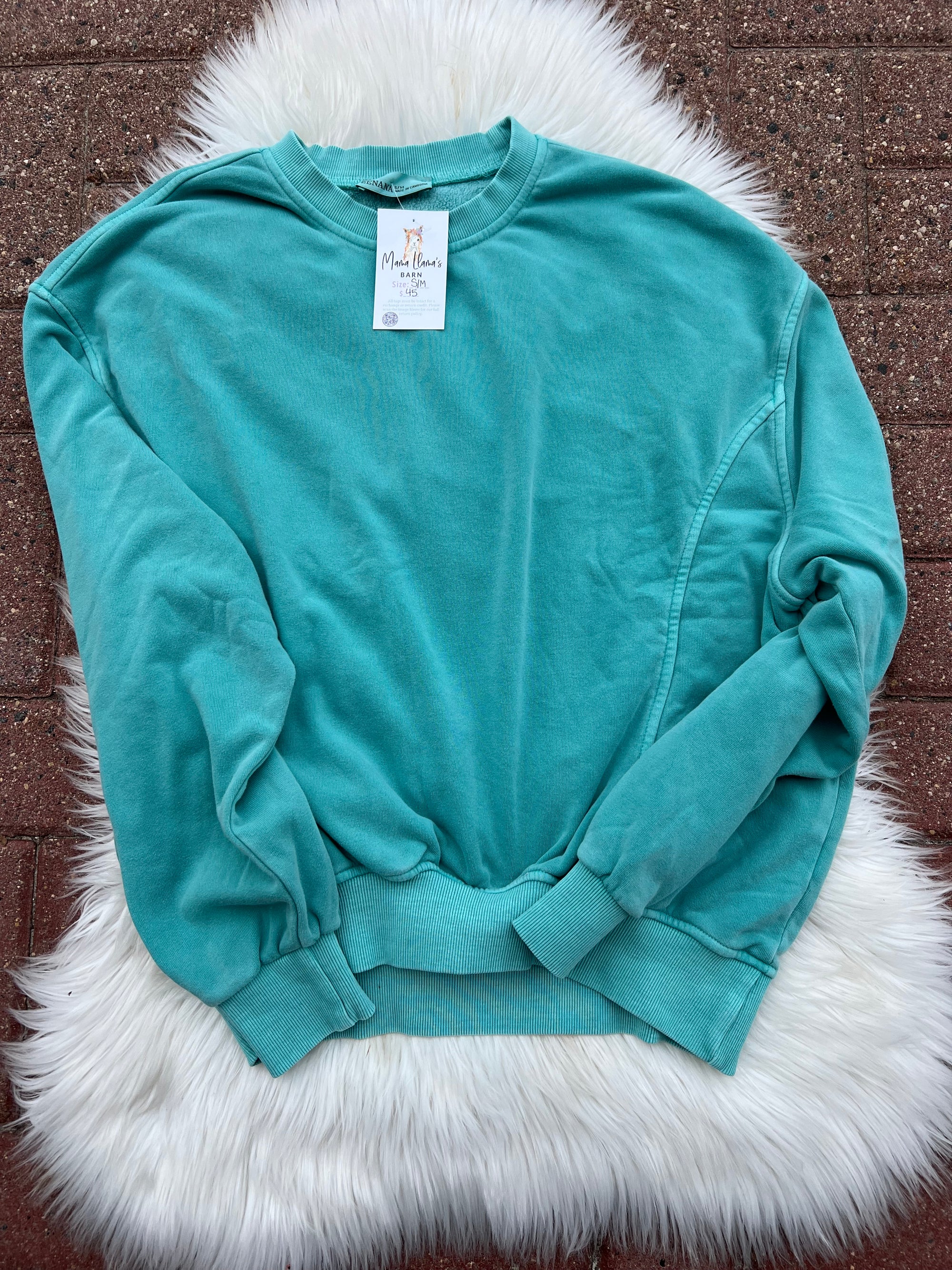 Fleece Turquoise Pullover