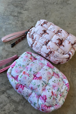 PREORDER- FLORAL & COWBOY MINI PUFF CLUTCH BAG