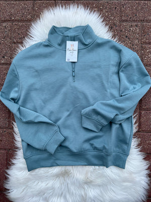 Scuba Half Zip Blue Grey Pullover Sweatshirt