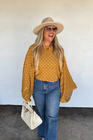 PREORDER- FALL COLORS FREE SPIRIT BELL SLEEVE TOP