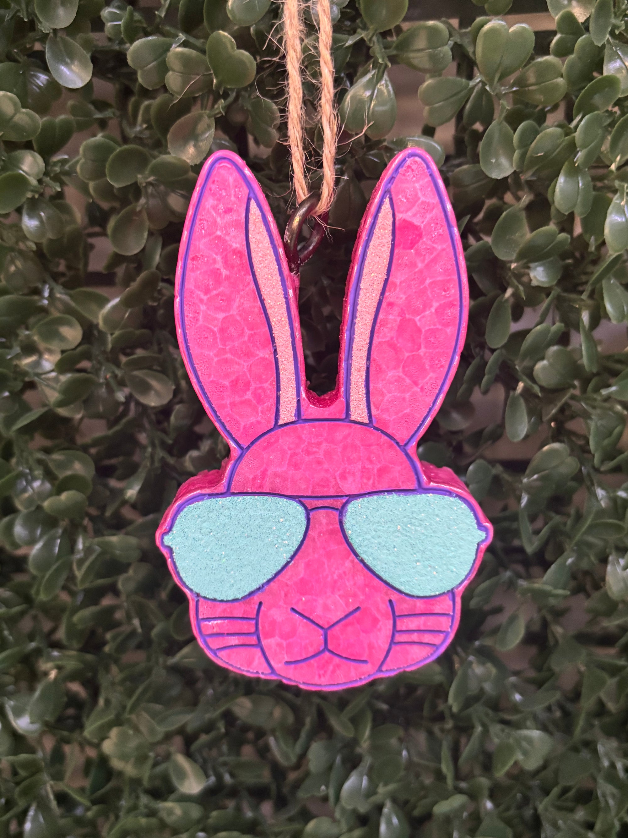 Bunny With Sunglasses Car Freshie - bubble Gum