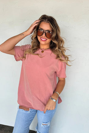 PREORDER- NEW COLORS- JOEY WASHED COTTON BOYFRIEND TEE