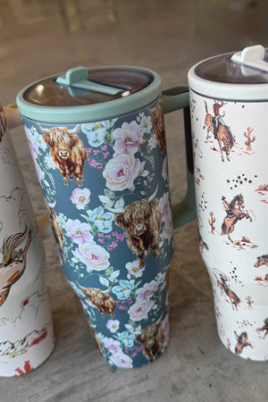 PREORDER- FLORAL & WESTERN STAINLESS STEEL TUMBLER