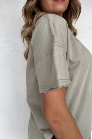 PREORDER- NEW COLORS- JOEY WASHED COTTON BOYFRIEND TEE