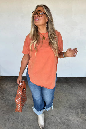 PREORDER- NEW COLORS- JOEY WASHED COTTON BOYFRIEND TEE