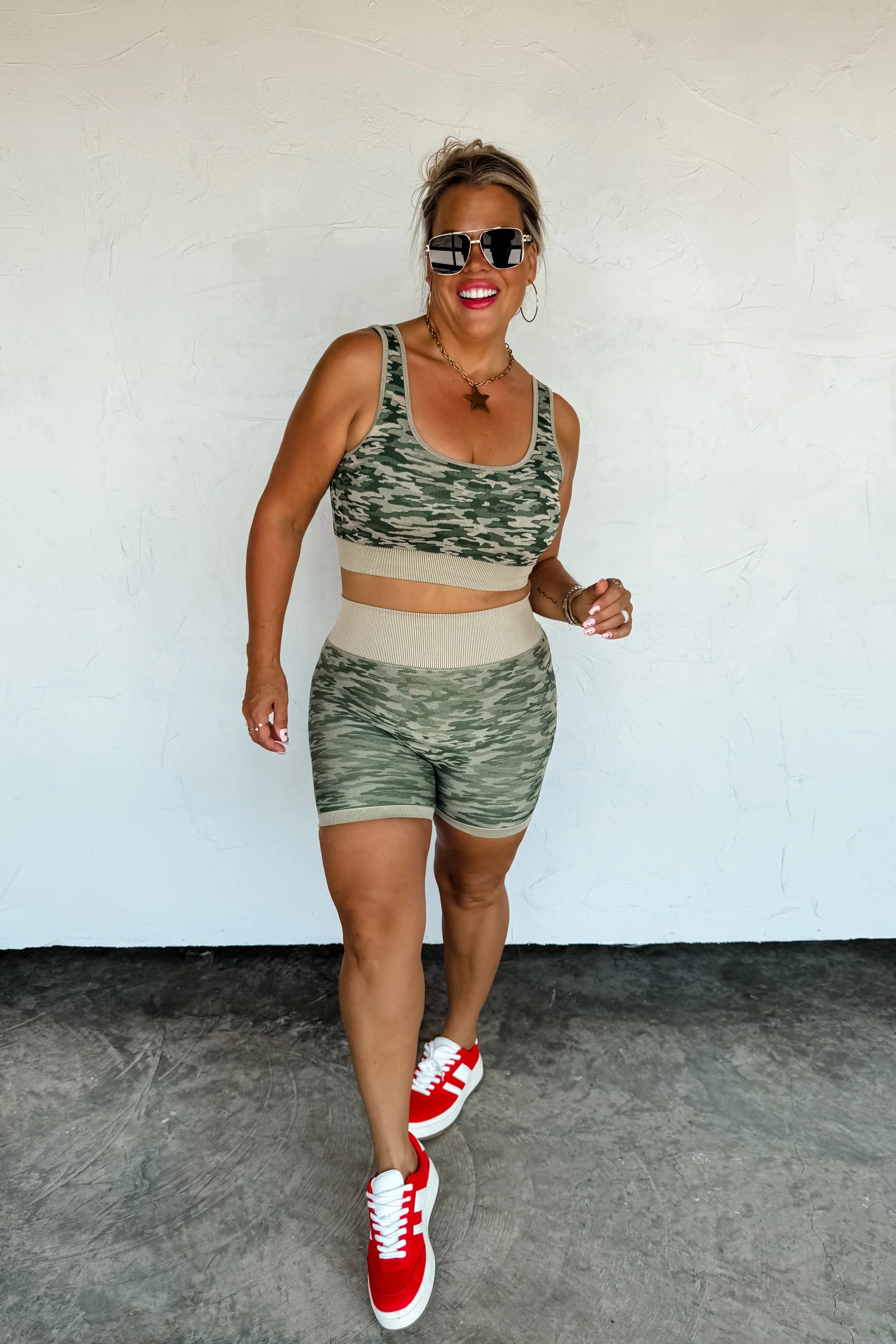 PREORDER- CAMO BRA & BIKER SHORT SET