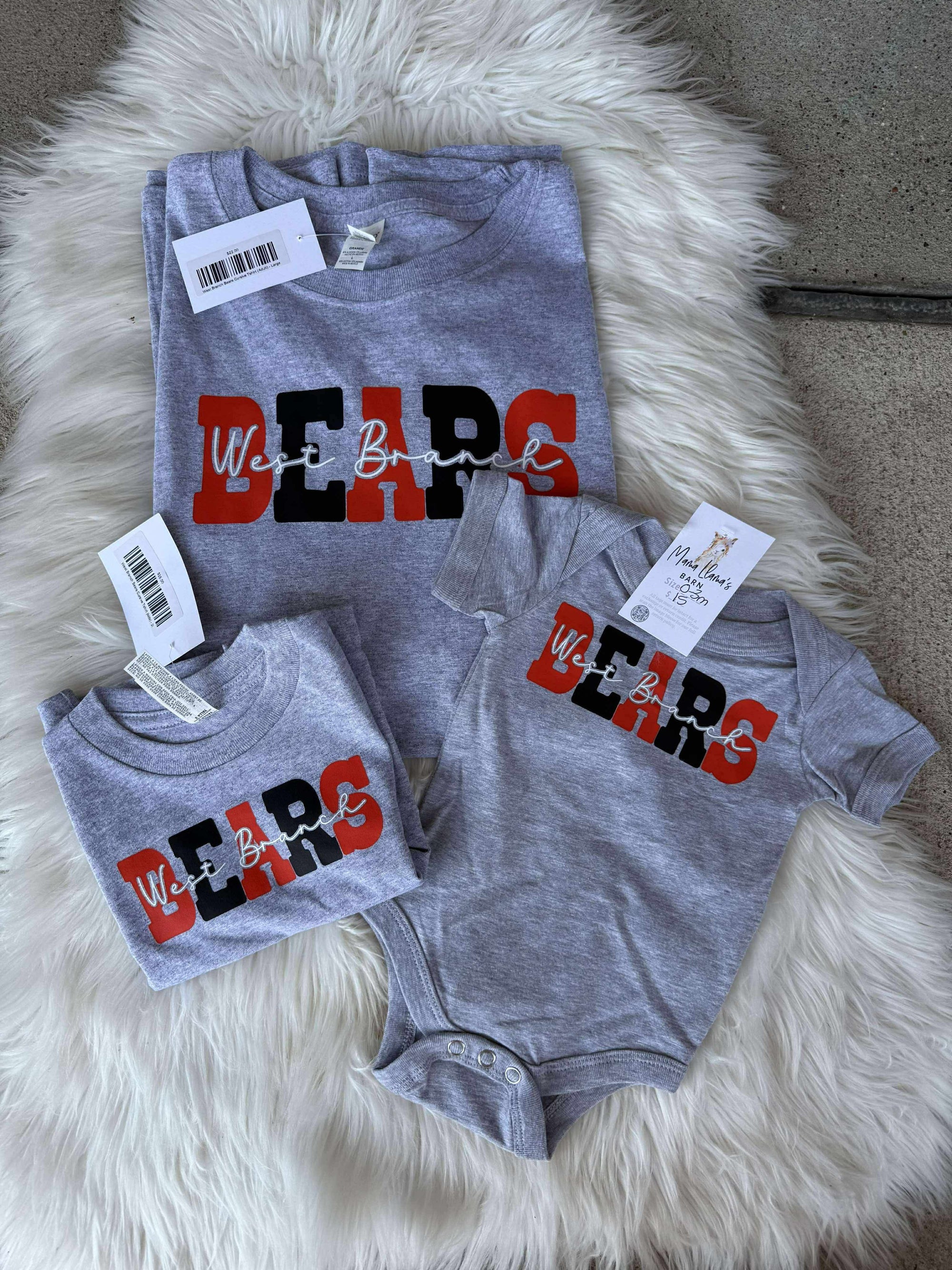 West Branch Bears Cursive Tshirt (kids)