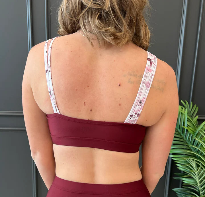 Capture The Coast Swim Top- Burgundy Floral