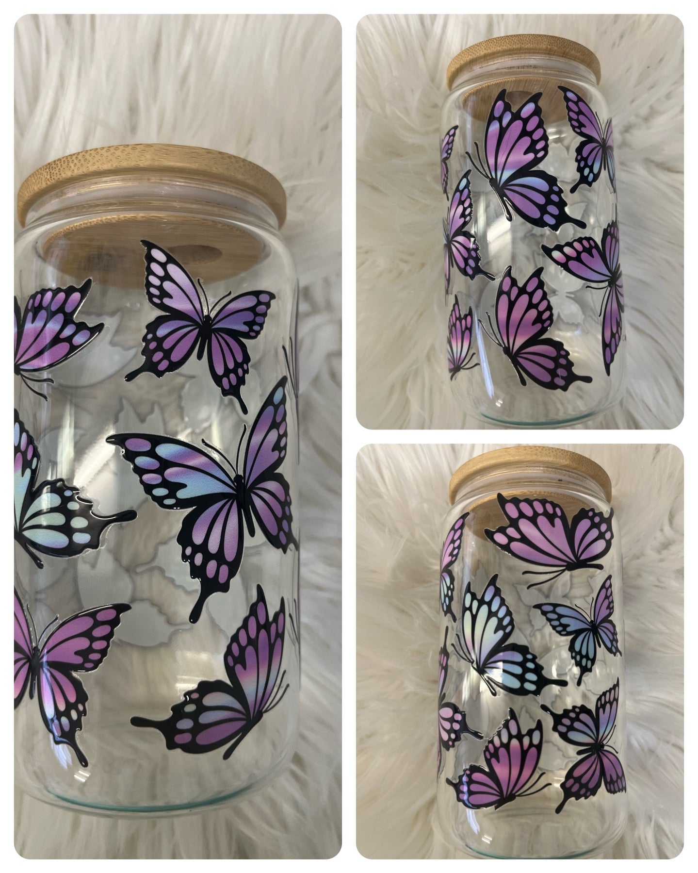 Butterfly libby beer can glass