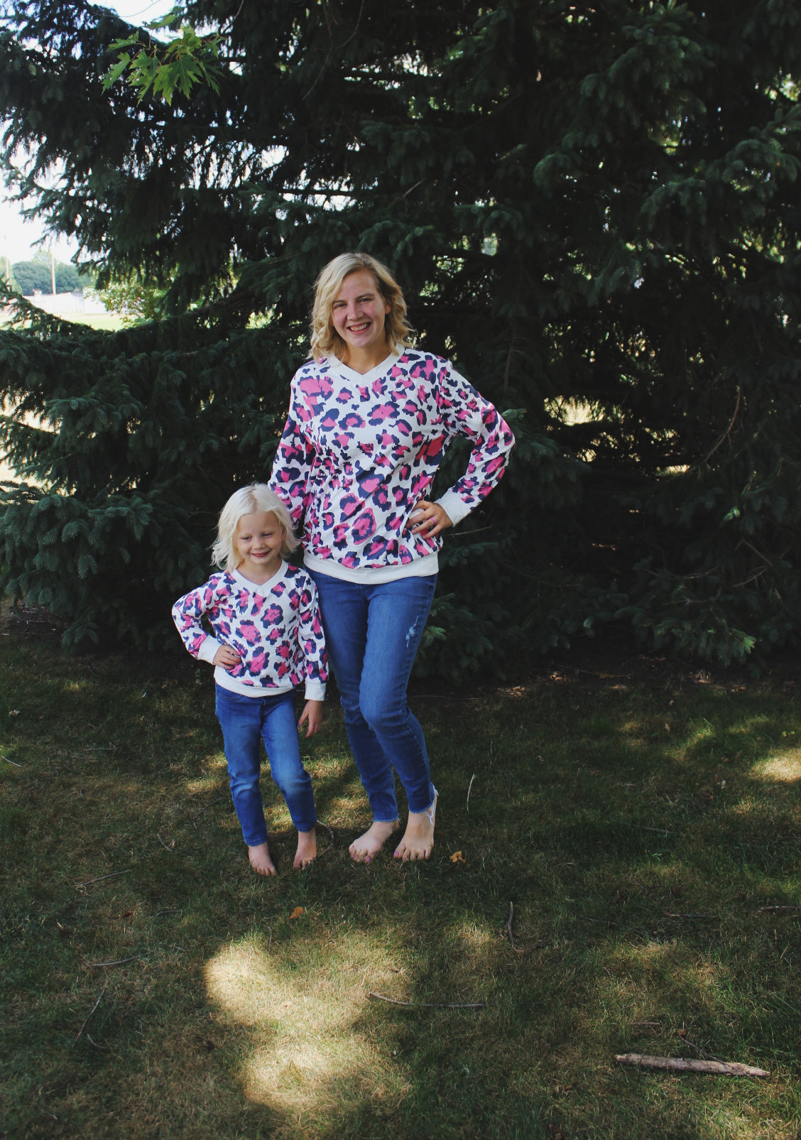White and Pink Cheetah Shirt Mommy + Me