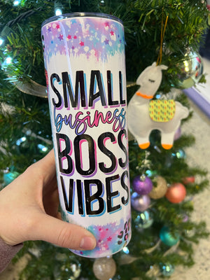 Small business boss vibes Tumbler purple and pink